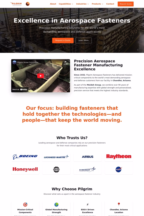 Pilgrim-Screw-Corporation Homepage 1440px