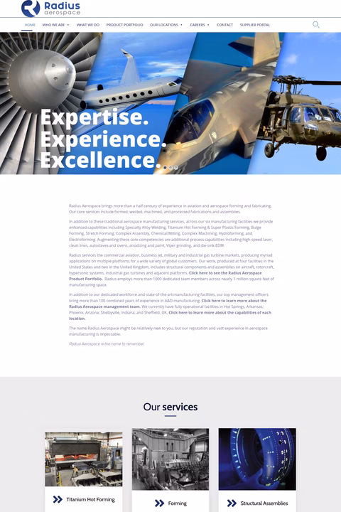 Radius-Aerospace Homepage 1440px