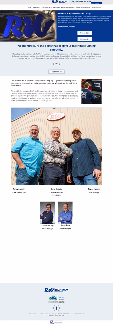 Rw-Manufacturing-Company Homepage 1440px