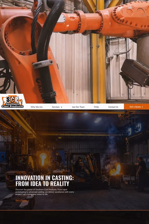 Southern-Cast-Products Homepage 1440px
