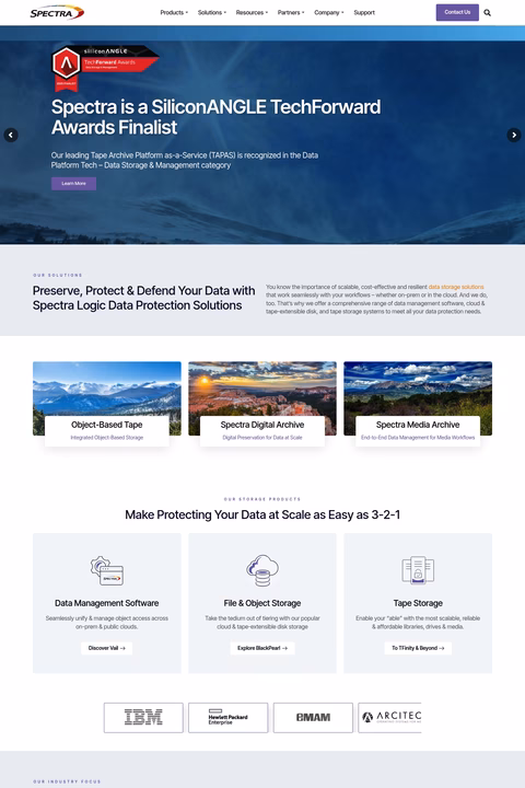 Spectra-Logic Homepage 1440px