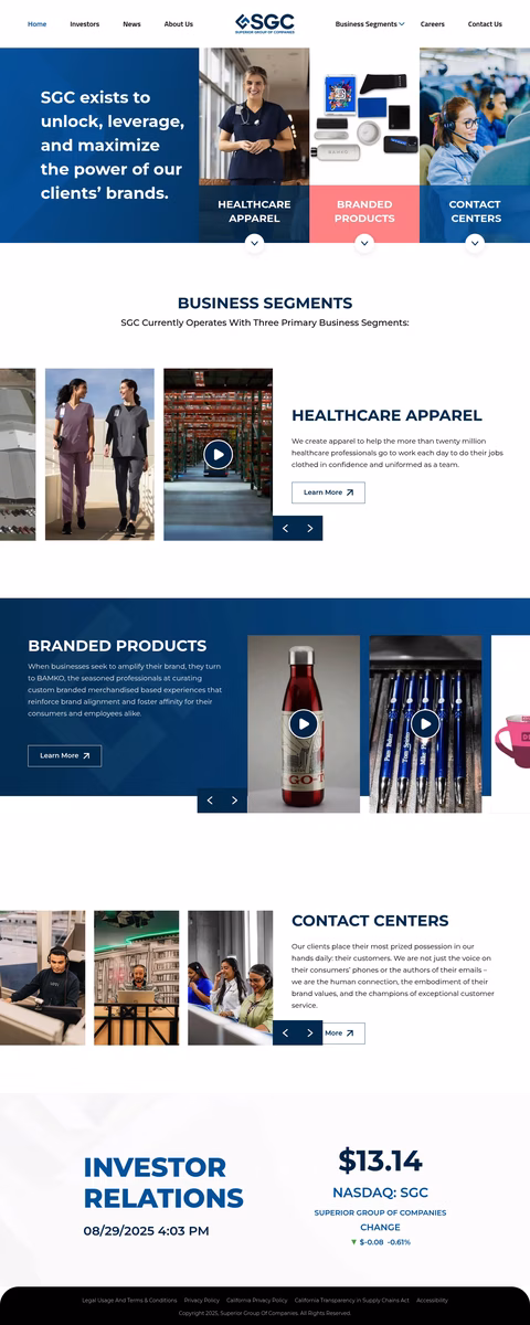 Superior-Group-Of-Companies Homepage 1440px