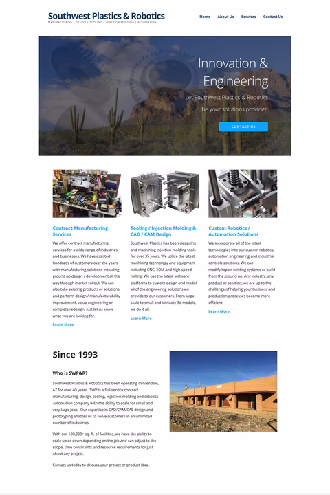 Southwest-Plastics-Robotics Homepage 1440px