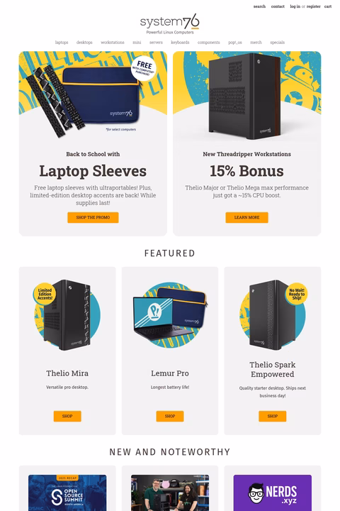System76 Homepage 1440px