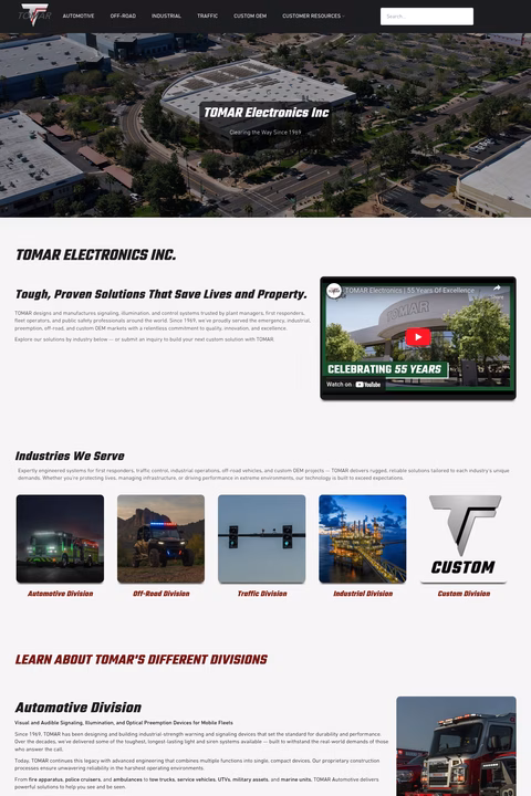 Tomar-Electronics Homepage 1440px