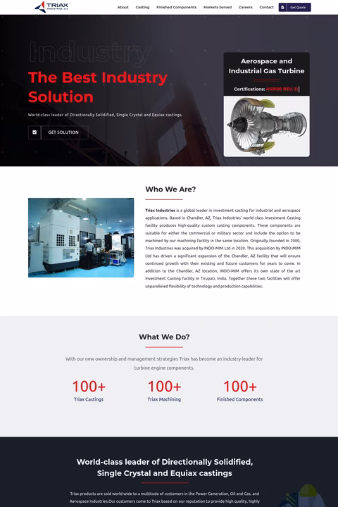 Triax-Industries Homepage 1440px