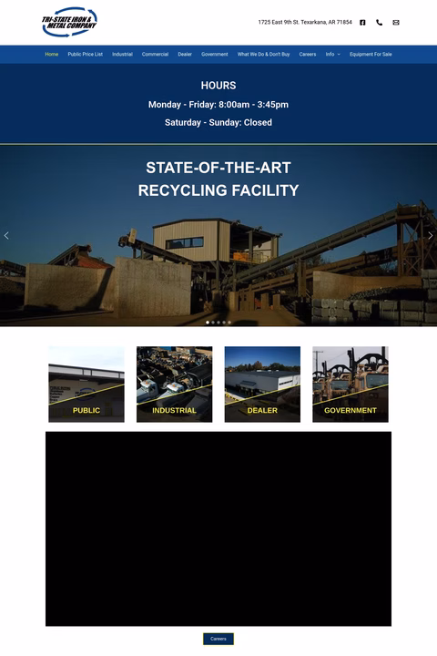 Tri-State-Iron-Metal-Company Homepage 1440px