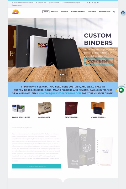 Unified-Packaging Homepage 1440px