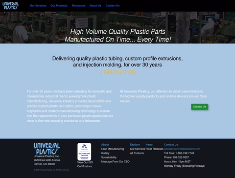Universal-Plastics Homepage 1440px