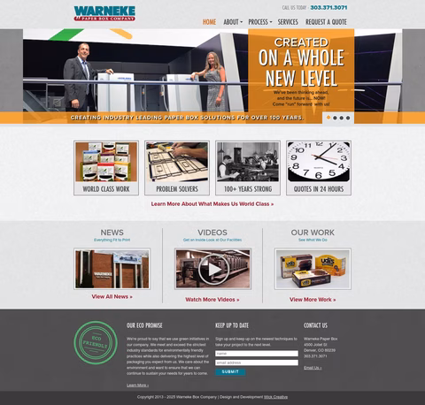 Warneke-Paper-Box-Company Homepage 1440px
