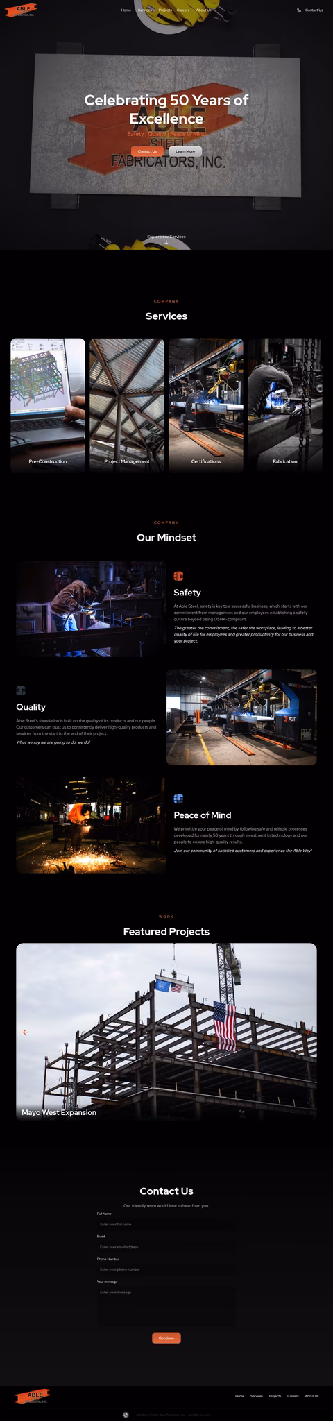 Able-Steel-Fabricators Homepage 1440px