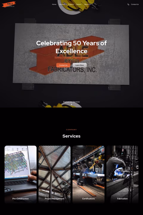 Able-Steel-Fabricators Homepage 1440px