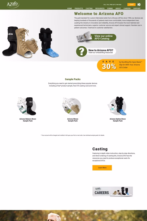 Arizona-Afo Homepage 1440px