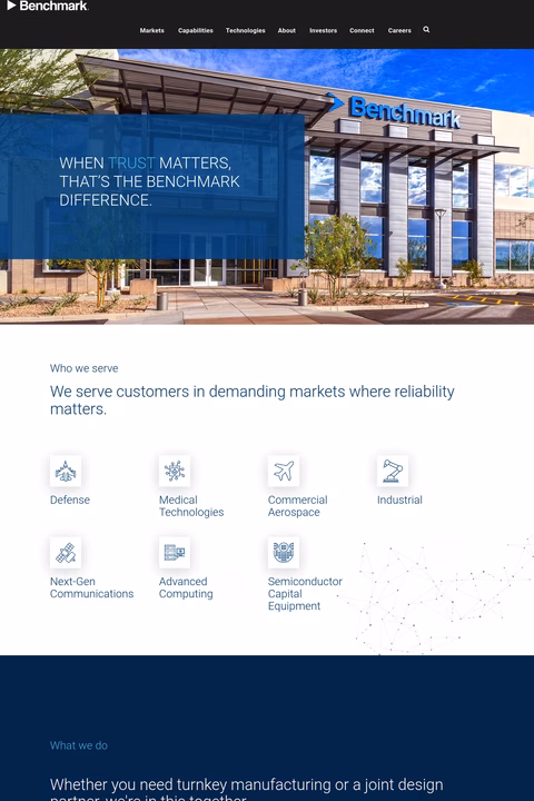 Benchmark-Electronics Homepage 1440px