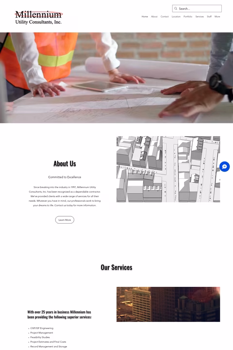 Millennium-Utility-Consultants Homepage 1440px