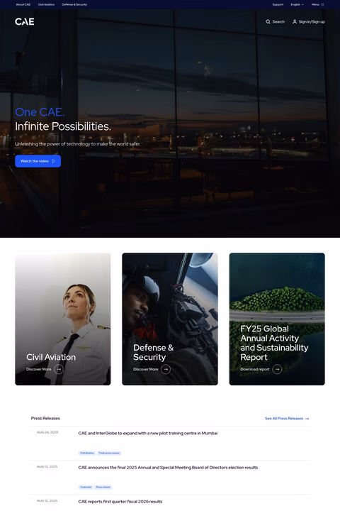 Cae-Usa-Inc Homepage 1440px