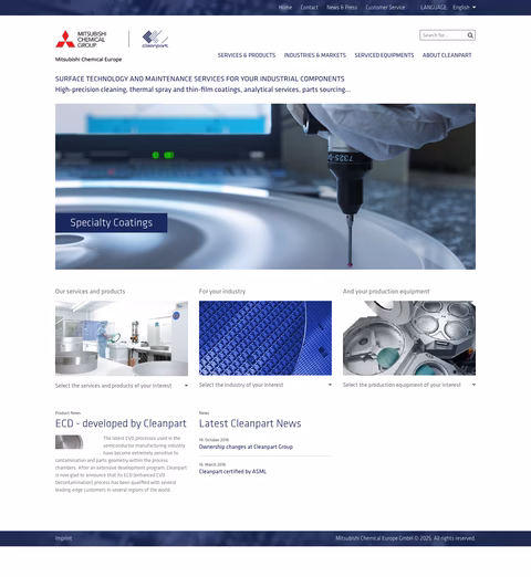 Cleanpart Homepage 1440px