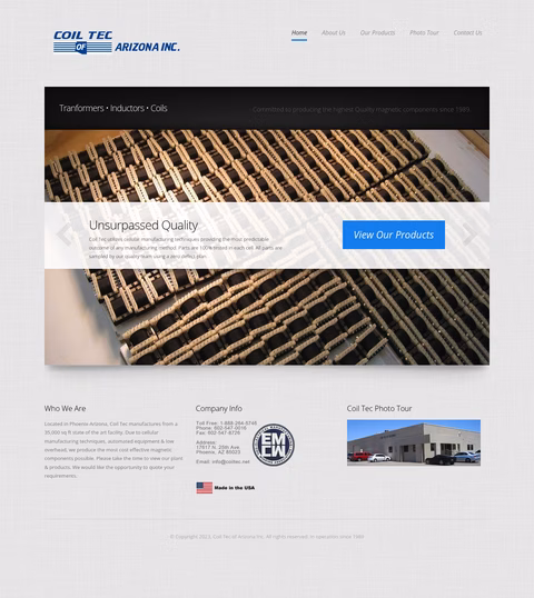 Coil-Tec-Of-Arizona Homepage 1440px
