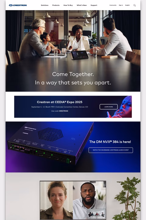 Crestron-Electronics Homepage 1440px