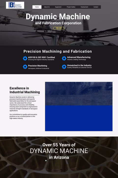 Dynamic-Machine-Fabrication Homepage 1440px
