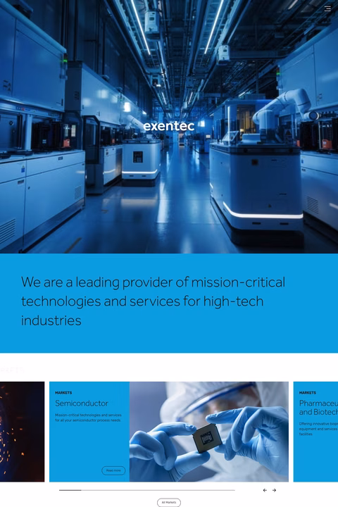 Exentec Homepage 1440px