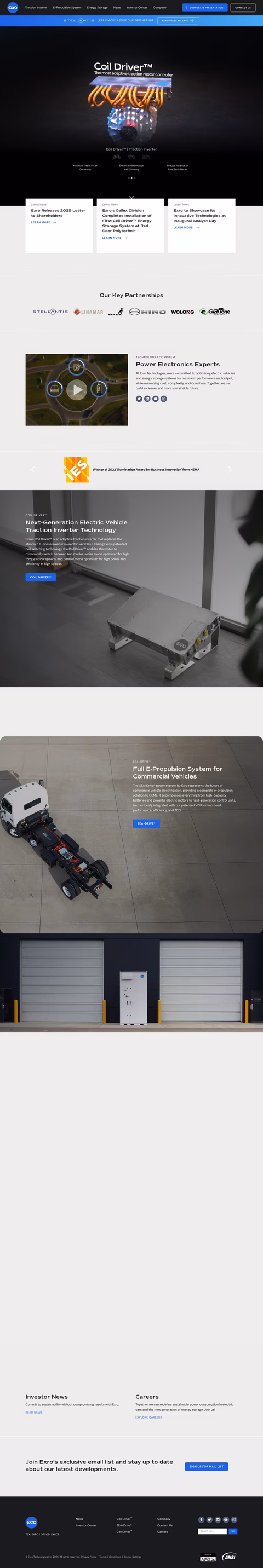 Exro-Technologies Homepage 1440px