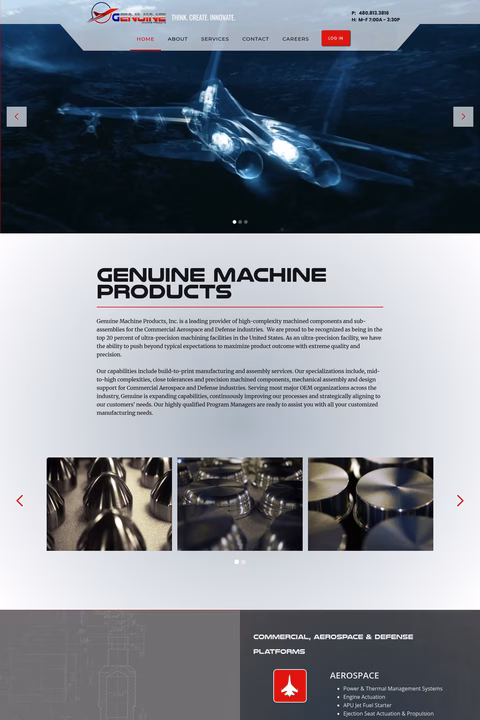 Genuine-Machine-Products Homepage 1440px