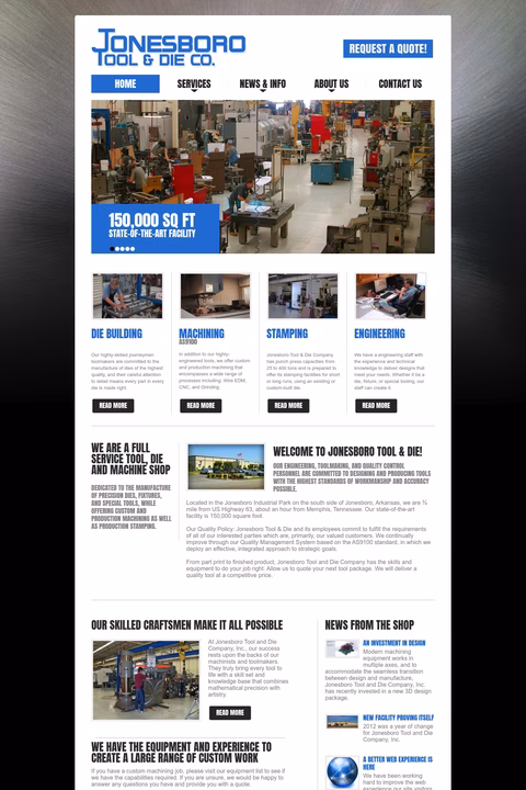 Jonesboro-Tool-Die Homepage 1440px