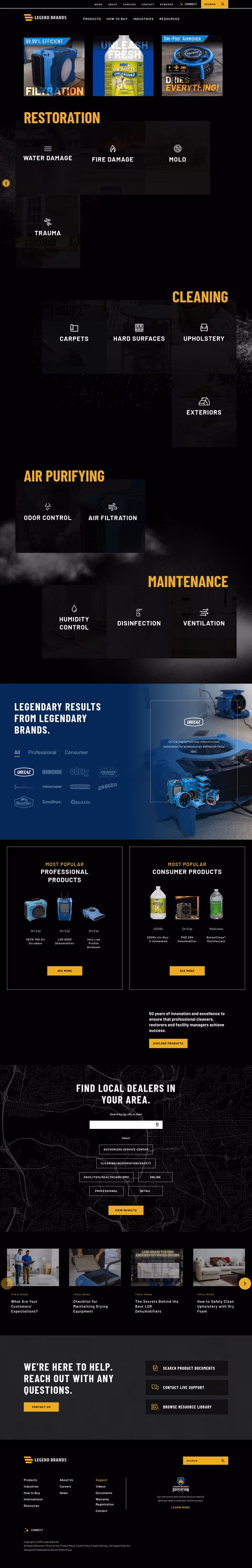 Legend-Brands Homepage 1440px