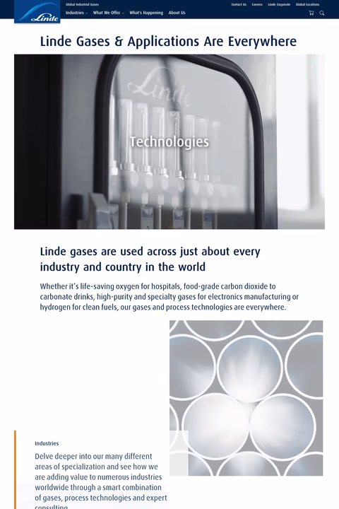 Linde-Gas Homepage 1440px
