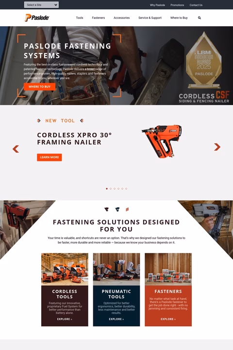 Paslode Homepage 1440px