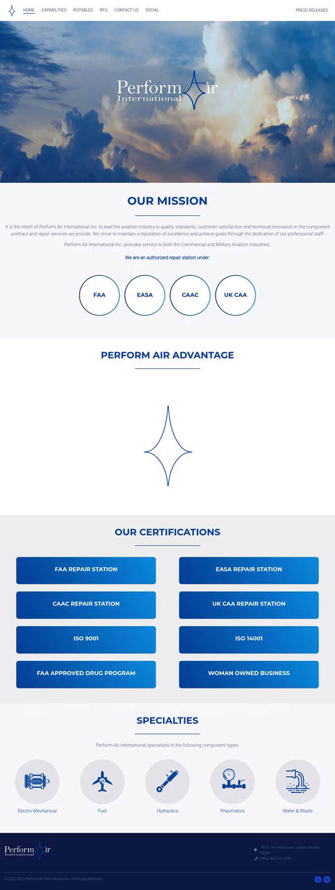 Perform-Air-International Homepage 1440px