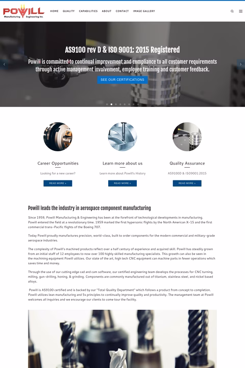 Powill-Manufacturing-Engineering Homepage 1440px