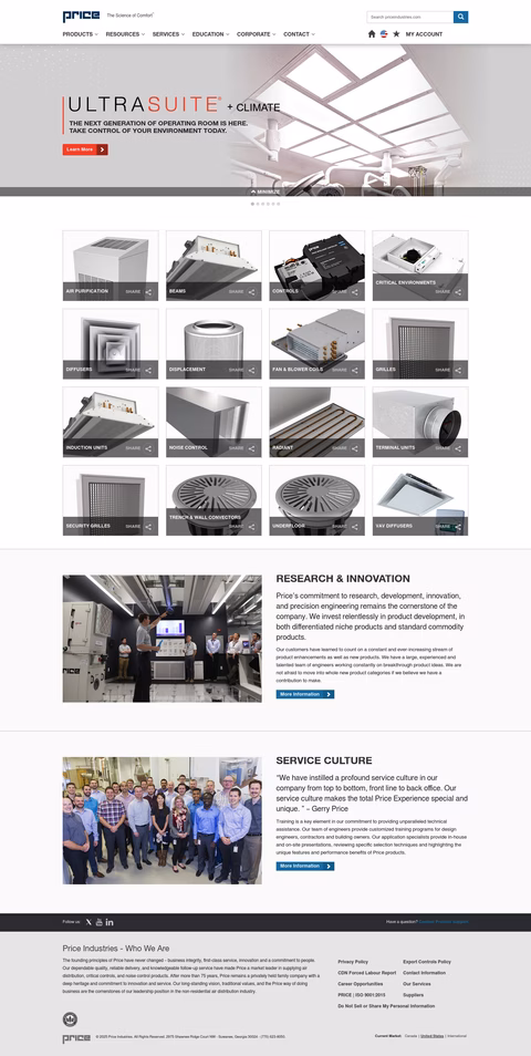 Price-Industries Homepage 1440px