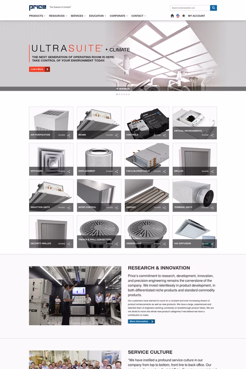 Price-Industries Homepage 1440px