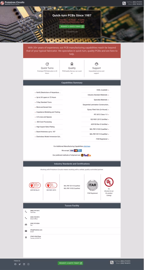 Prototron-Circuits Homepage 1440px