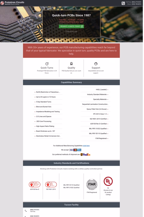 Prototron-Circuits Homepage 1440px