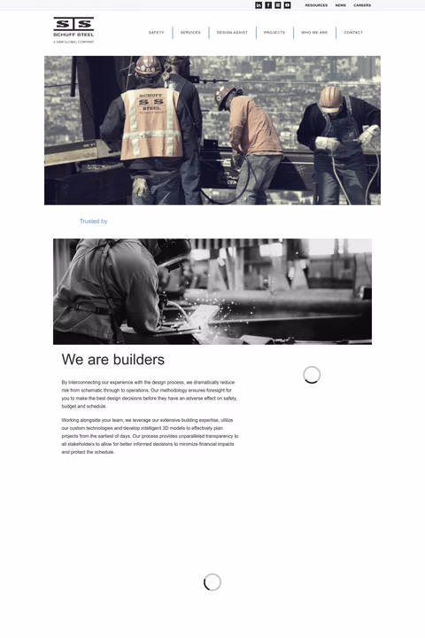 Schuff-Steel Homepage 1440px