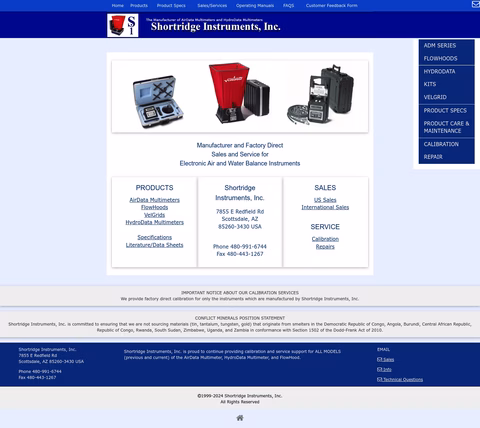 Shortridge-Instruments Homepage 1440px