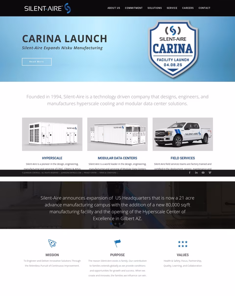 Silent-Aire-Usa Homepage 1440px