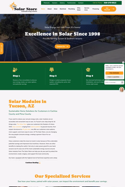 Solar-Store Homepage 1440px
