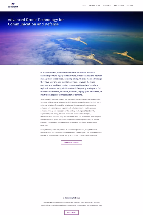 Sunlight-Aerospace Homepage 1440px