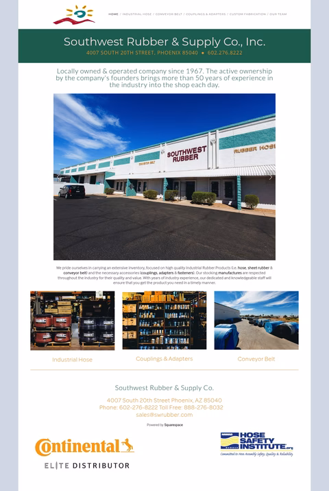 Southwest-Rubber-Supply-Company Homepage 1440px