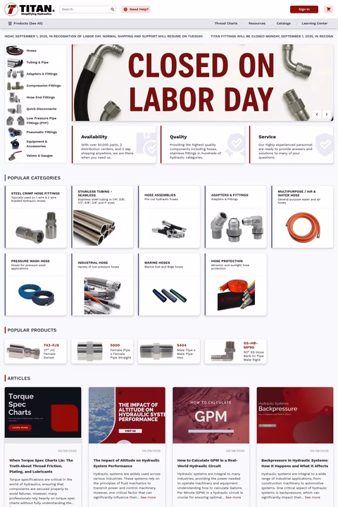 Titan-Fittings Homepage 1440px