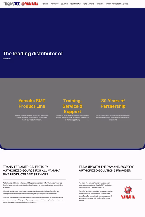 Trans-Tec-America Homepage 1440px