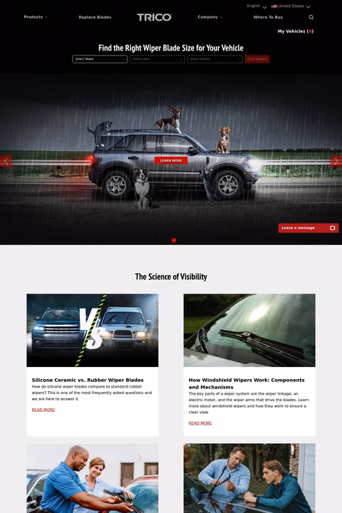 Trico-Products Homepage 1440px