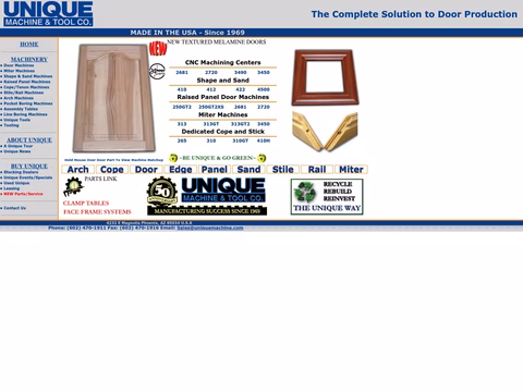 Unique-Machine-Tool-Company Homepage 1440px