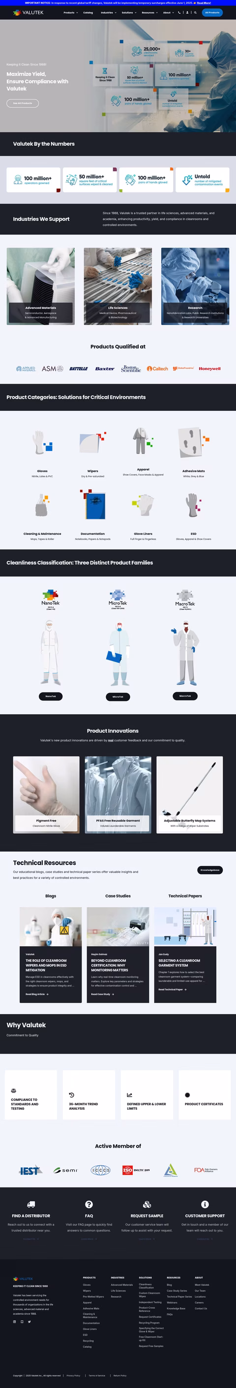 Valutek Homepage 1440px