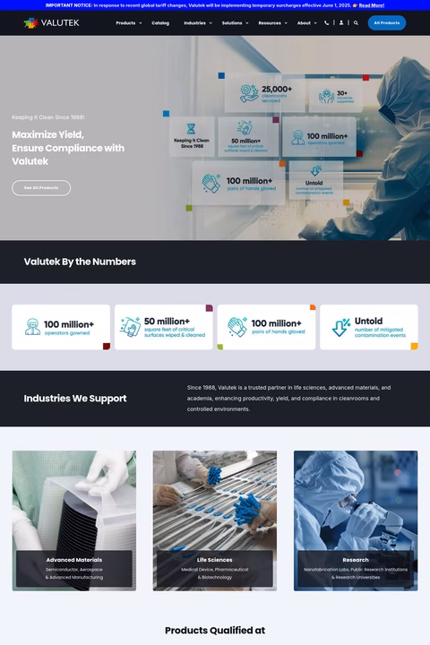 Valutek Homepage 1440px
