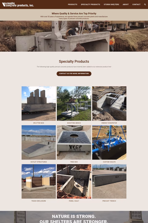 Vaughn-Concrete-Products Homepage 1440px